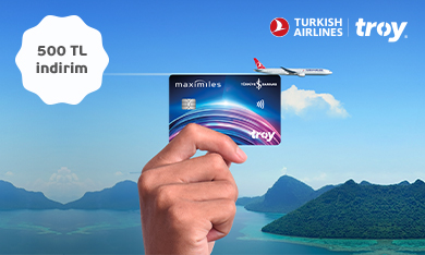İş Bankası TROY logolu kart sahiplerine özel Türk Hava Yolları Biletlerinde 500 TL’e varan İndirim!