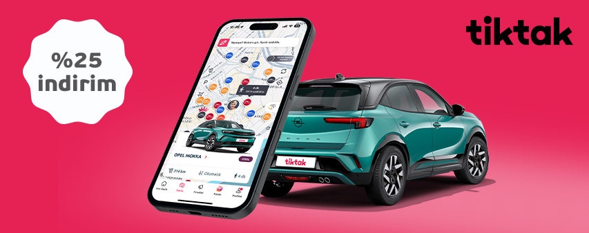 Tiktak'tan Araç Kiralamada %25 İndirim Fırsatı