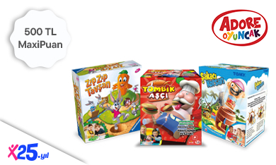 Adore Oyuncak'ta 500 TL MaxiPuan!