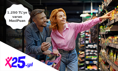 2.000 TL ve üzeri Market Alışverişlerinize 1.250 TL'ye varan MaxiPuan!