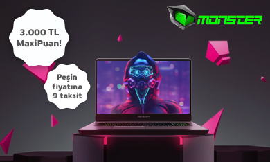 Monster'da Peşin Fiyatına 9 Taksit ve 3.000 TL MaxiPuan Fırsatı!