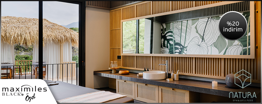 Maximiles Black ile Natura Spa'da %20 indirim ayrıcalığı görseli.