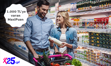 10.000 TL ve Üzeri Market Alışverişinize 1.000 TL'ye Varan MaxiPuan!
