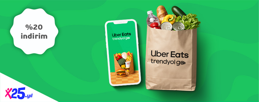 Uber Eats Trendyol Go Market Siparişlerinizde Tüm İndirimlere Ek %20 İndirim Fırsatı!