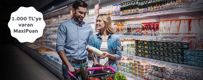 10.000 TL ve Üzeri Market Alışverişinize 1.000 TL'ye Varan MaxiPuan!