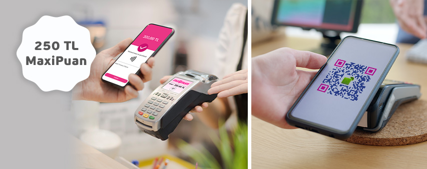 Mobil Temassız ve TR Karekod (QR) Ödemelerinize Toplam 250 TL MaxiPuan!