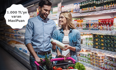 10.000 TL ve Üzeri Market Alışverişinize 1.000 TL'ye Varan MaxiPuan!