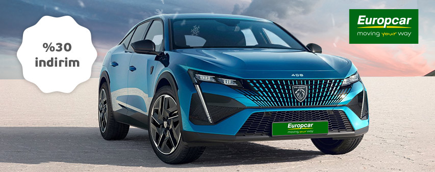 Europcar'da %30 indirim ve peşin fiyatına 4 taksit ibaresi