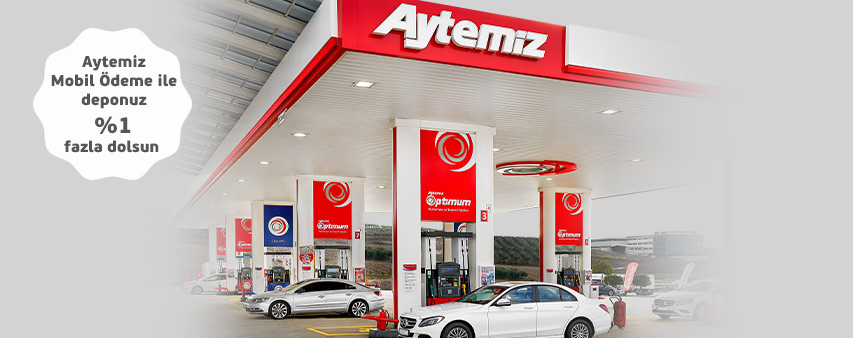 Aytemiz istasyonu ve Aytemiz Mobil Ödeme ile deponuz %1 fazla dolsun ibaresi