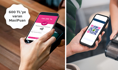 Mobil Temassız, Saat ile Öde ve TR Karekod Ödemelerinize Toplam 600 TL MaxiPuan!