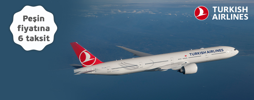 Türk hava yolları’nda peşin fiyatına 6 taksit kampanya görseli.