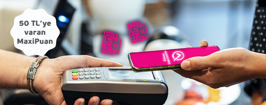 Market Sektöründe Yapacağınız Mobil Temassız ya da TR Karekod Ödemelerinize Toplam 50 TL MaxiPuan!