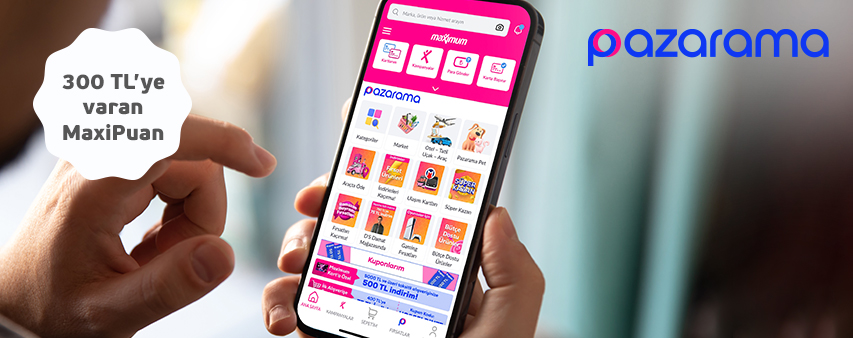Pazarama Online'da 300 TL'ye varan MaxiPuan Fırsatı!