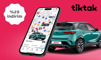 Tiktak'tan Araç Kiralamada %25 İndirim Fırsatı