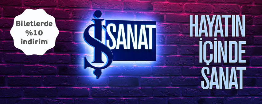 iş sanat kampanya görseli ve indirim ibaresi