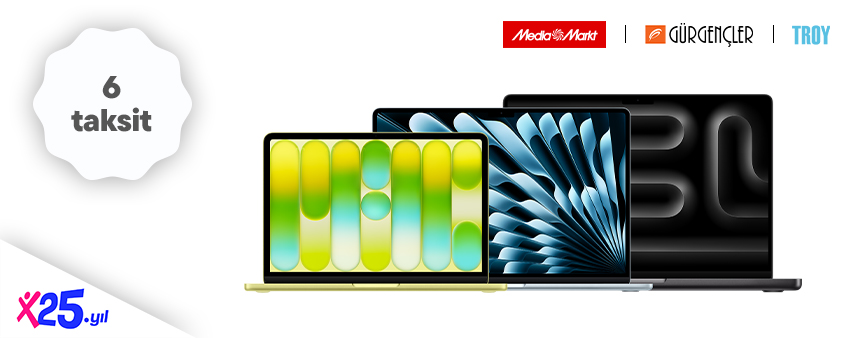 Seçili MacBook alışverişlerinizde peşin fiyatına 6 aya varan taksit fırsatı!