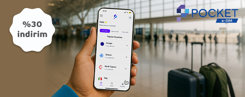 Maximiles’tan Pocket eSIM'de yapacağınız eSIM ödemelerinde %30 indirim fırsatı!
