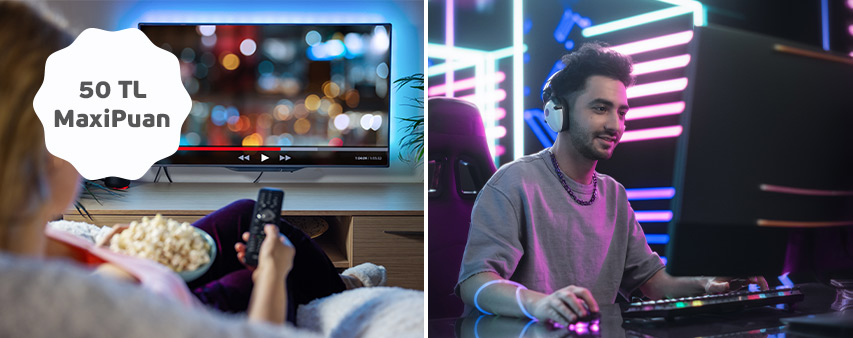 Dijital Platform Ödemelerinize ve Gaming Harcamalarınıza Size Özel 50 TL MaxiPuan!