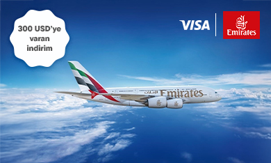 İş Bankası Visa logolu bireysel kredi kartları ile Emirates'ten 300 USD 'ye varan indirim fırsatı!