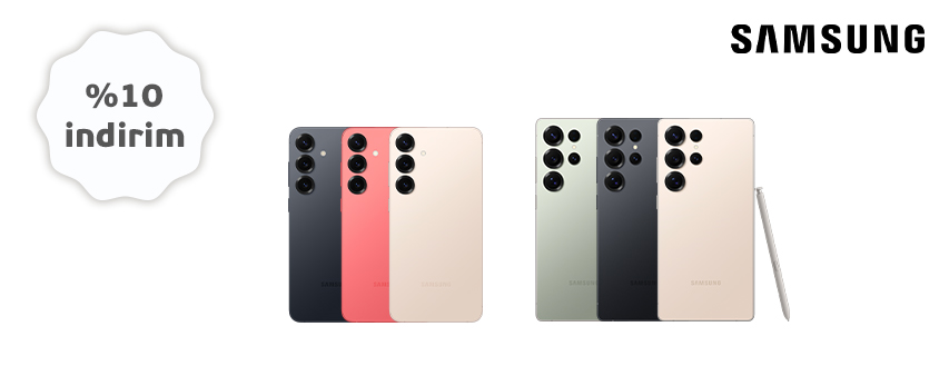 samsung.com'da Özel Renkli Galaxy S25 Serisi alışverişlerinizde %10 indirim!