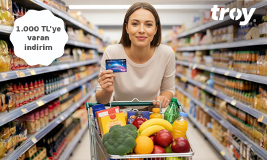 İş Bankası TROY Kart Sahipleri market alışverişlerinde %10 indirim kazanıyor!