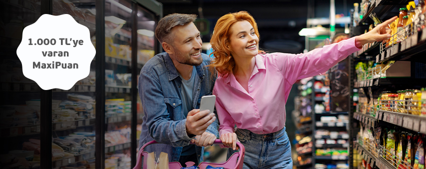 10.000 TL ve Üzeri Market Alışverişinize 1.000 TL'ye Varan MaxiPuan!