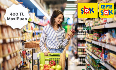 2.500 TL ve Üzeri Şok Market Alışverişlerinize 400 TL’ye Varan MaxiPuan Fırsatı!