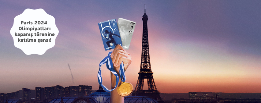 VISA logolu Bireysel Kredi Kartınızla Paris 2024 Olimpiyat Oyunlarına gitme ayrıcalığı!