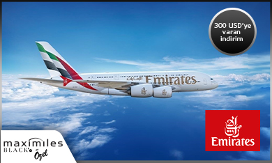 Maximiles Black ile Emirates’ten Alacağınız Uçak Biletlerinde 300 USD’ye varan İndirim Ayrıcalığı!