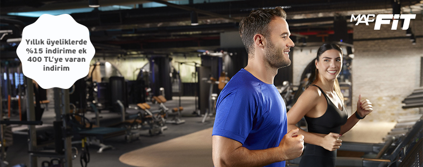 MACFit Kulüplerinde %15 İndirim Ayrıcalığı! Üstelik 400 TL’ye Varan Katılım Bedeli İndirimi!
